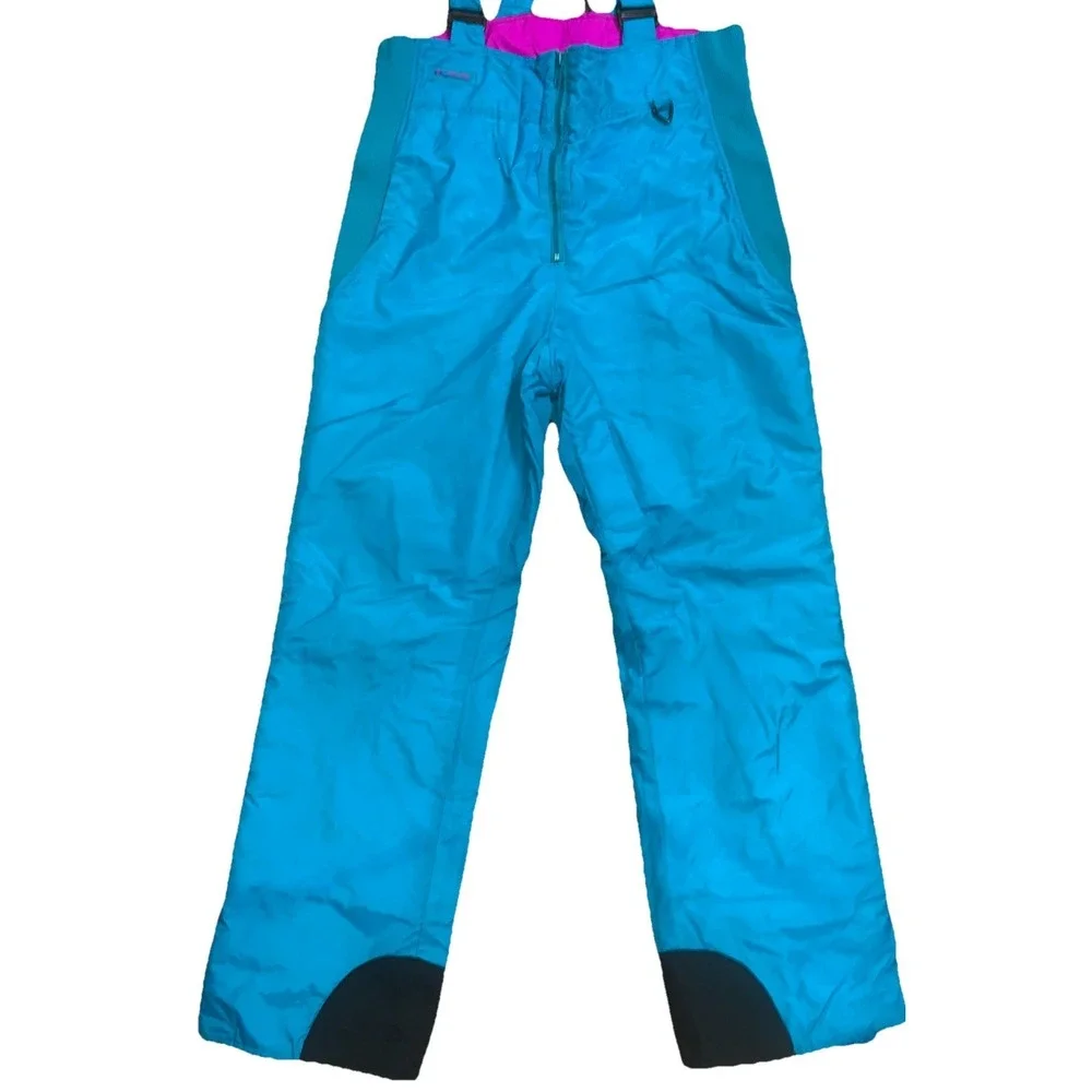 VTG Columbia Snow Pants Youth XL Insulated Ski Bibs Adj Straps Overall Turquoise